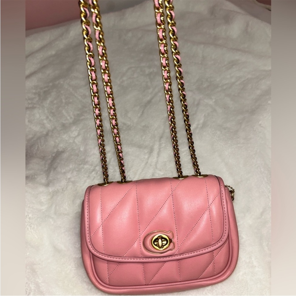 Coach Madison 18 Pink Quilted Chain Crossbody Bag